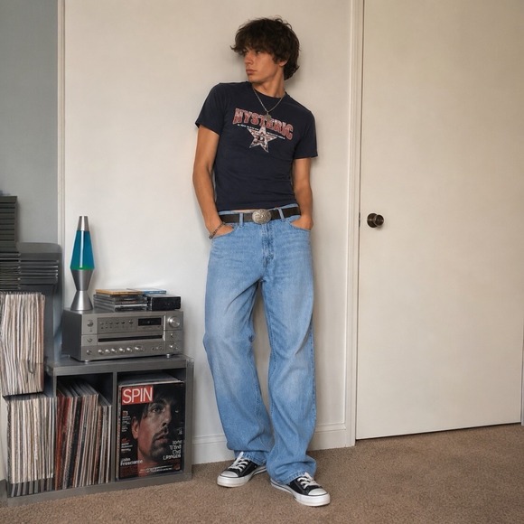 Levi's Other - Levi's 527 Bootcut Jeans Men's‎ 38x32 Light Wash Y2K Western Cowboy Denim